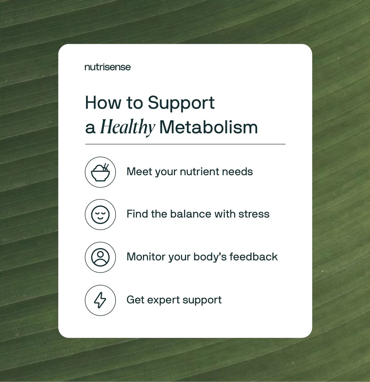 how to support a healthy metabolism