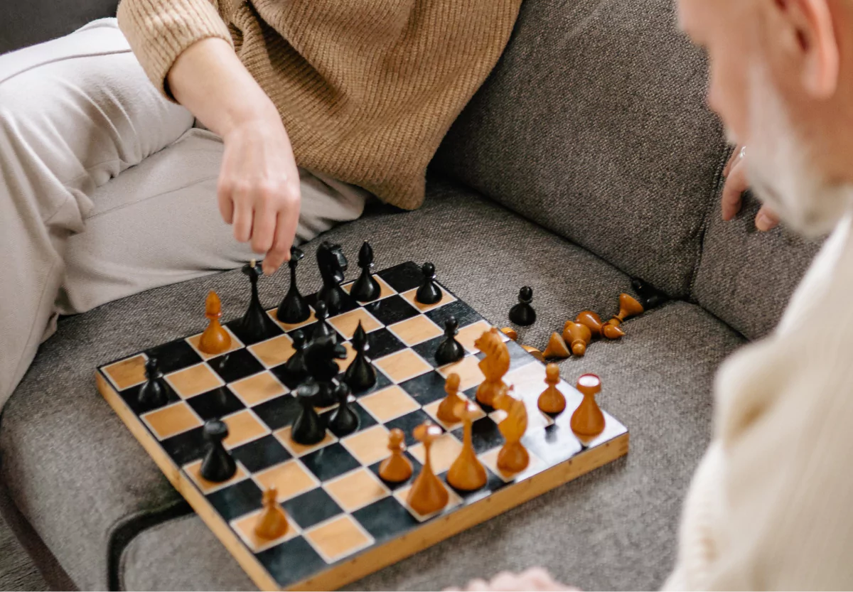 two people playing chess